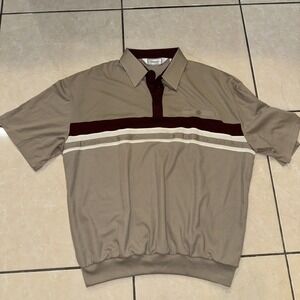 Vintage Classics By Palmland Short Sleeve Mobster Polo Band Bottom Colorblock L